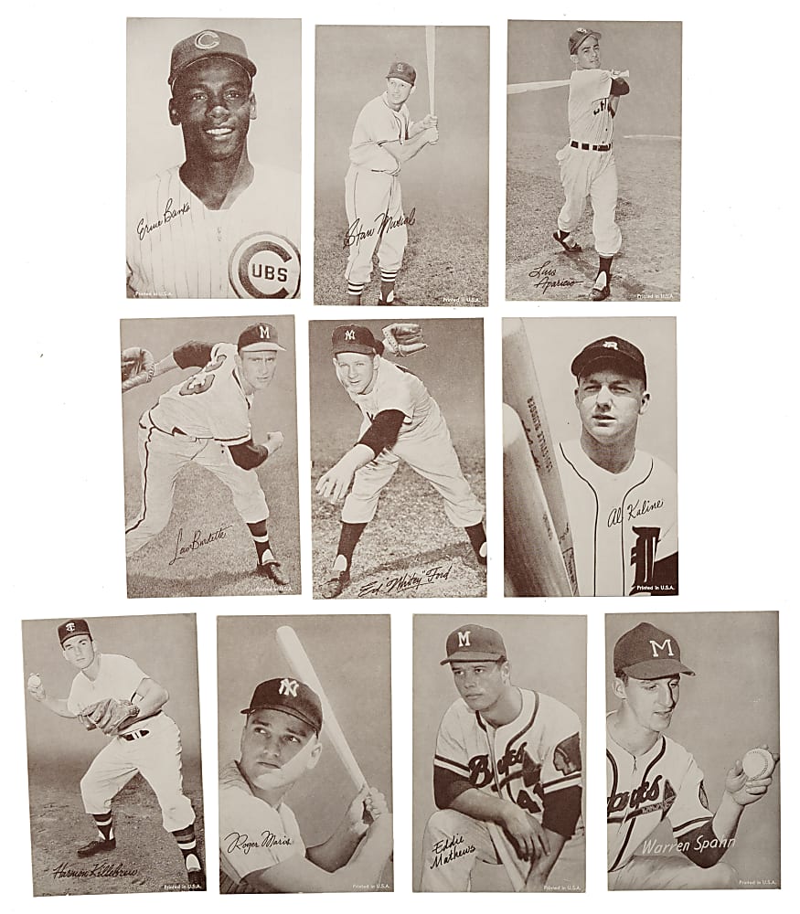 1962 Statistic Back Exhibits Partial Set (24/32) Including Mays, Clemente, and Koufax Plus Four 1963 Statistic Back Exhibits