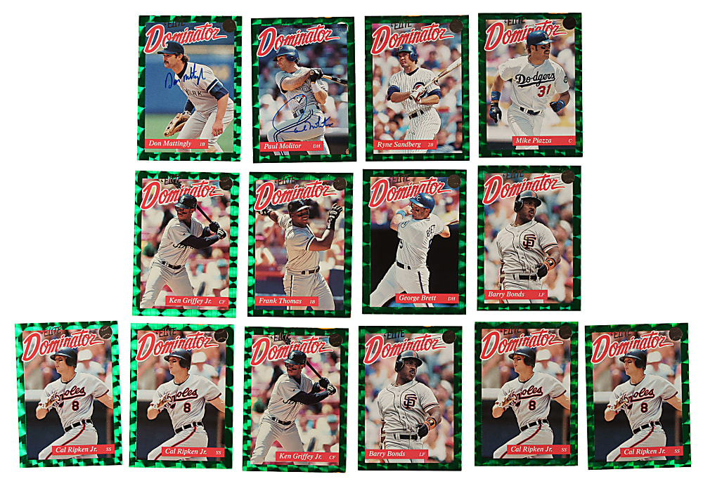 1993 Donruss Elite Dominators Near-Complete Set (19/20) Plus 11 Duplicates Including 6 Signed Cards