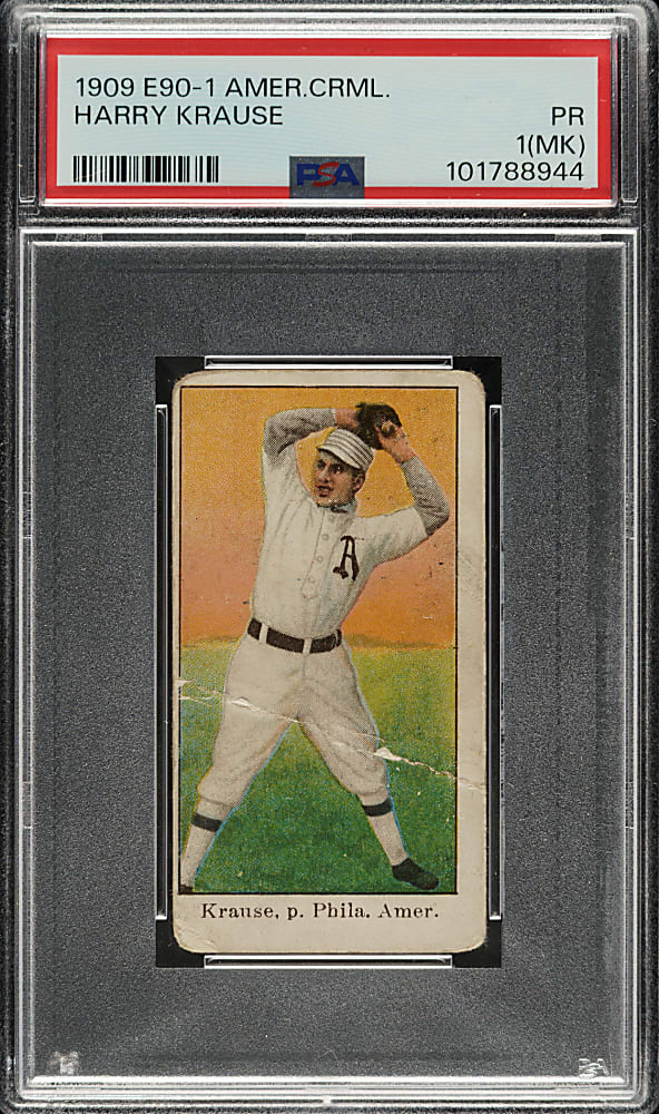 1909-1911 E90-1 American Caramel Harry Krause PSA POOR 1 (MK)