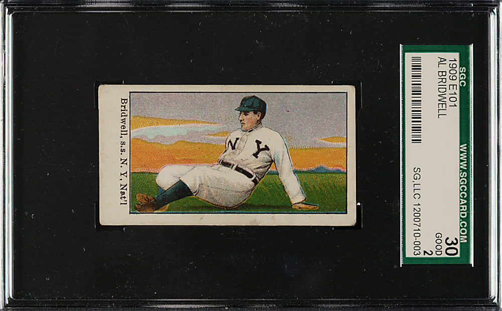 1909 E101 Anonymous "Set of 50" Al Bridwell SGC GOOD 30