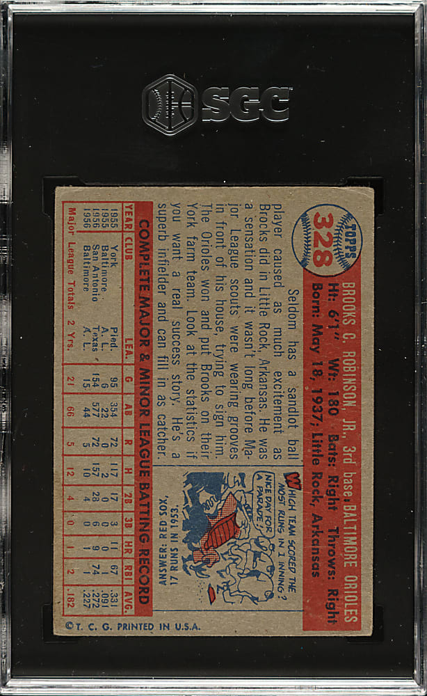 1957 Topps #328 Brooks Robinson Rookie SGC POOR 1