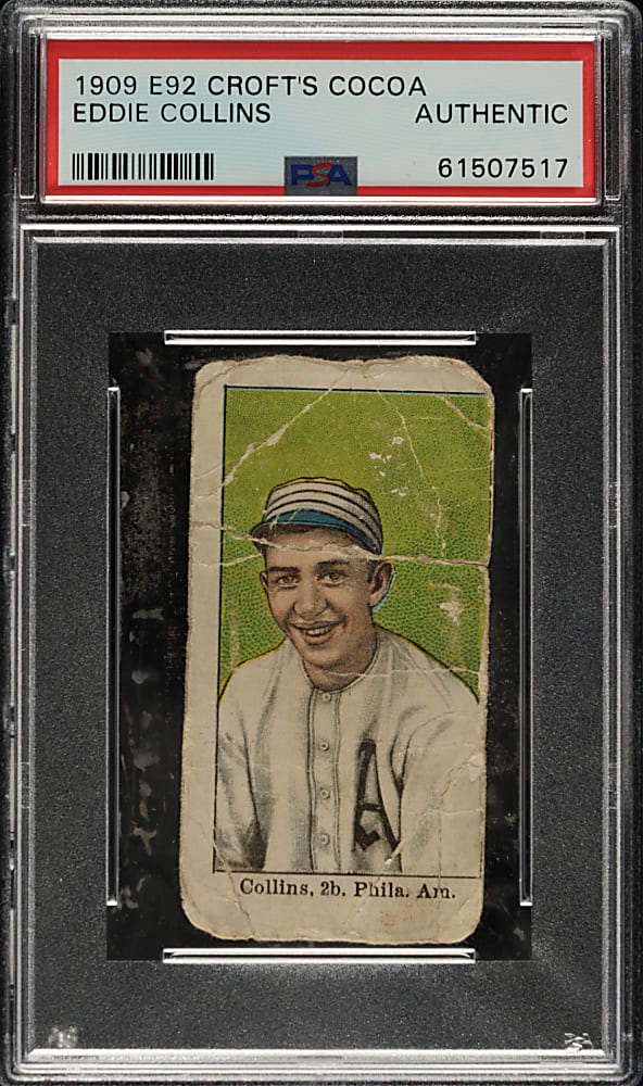 1909 E92 Croft's Cocoa Eddie Collins PSA Authentic
