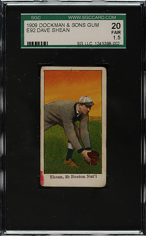 1909 E92 Dockman & Sons Dave Shean SGC FAIR 20