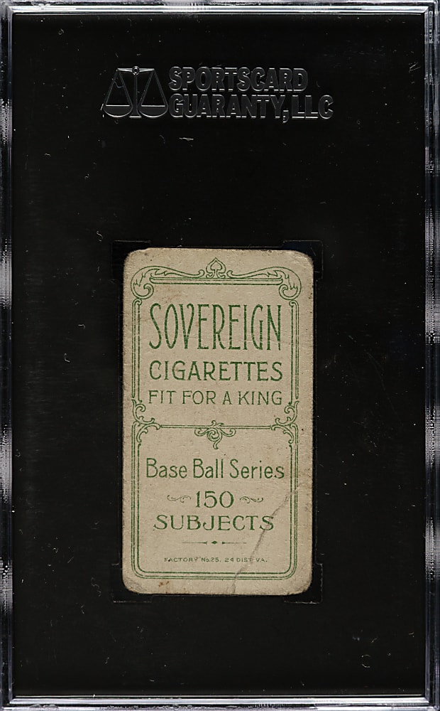 1909-1911 T206 White Border Fred Clarke Holding Bat SGC POOR 10 - Sovereign 150 Back