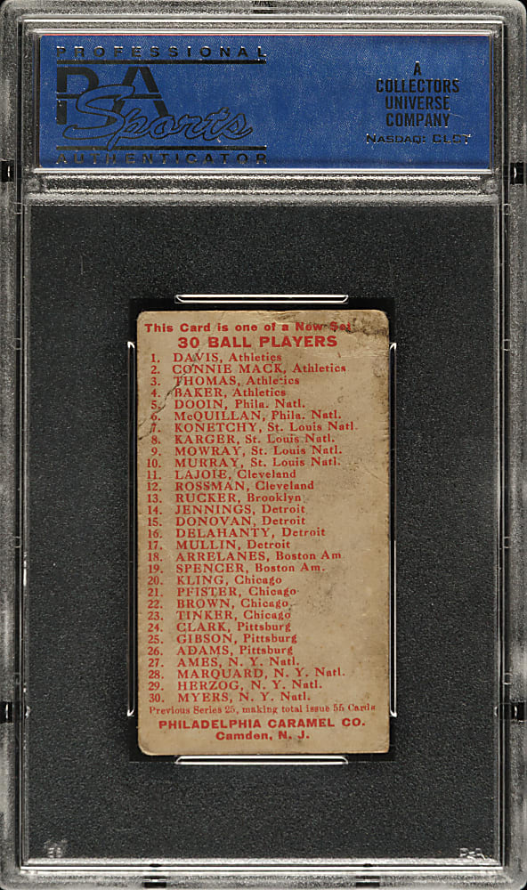 1910 E96 Philadelphia Caramel Joe Tinker PSA POOR 1