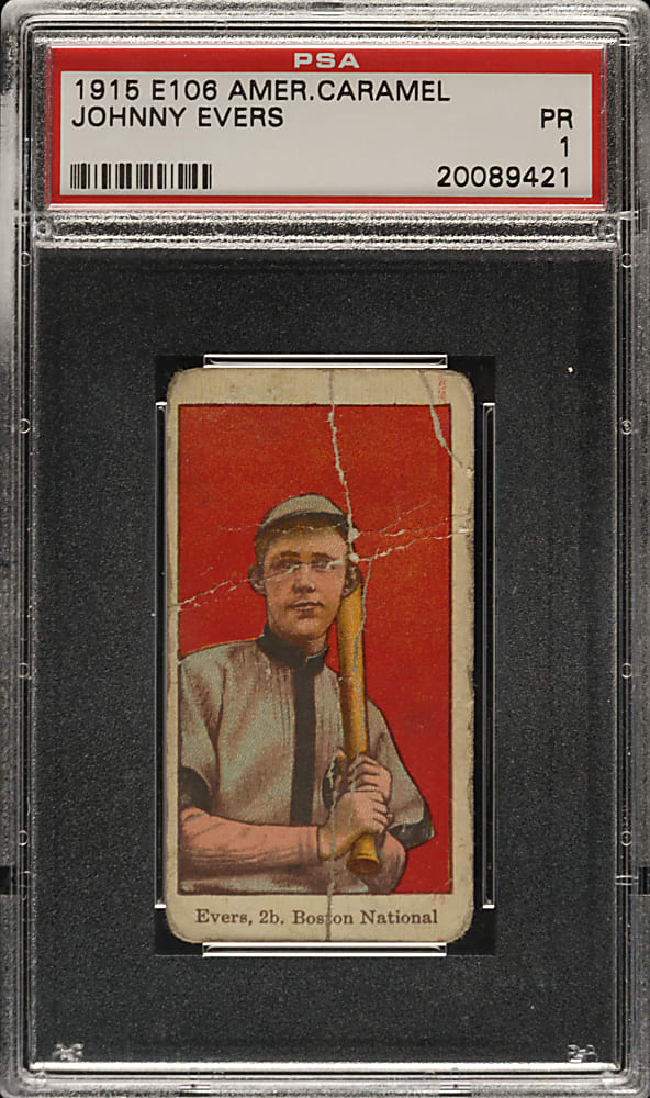 1915 E106 American Caramel Johnny Evers PSA POOR 1