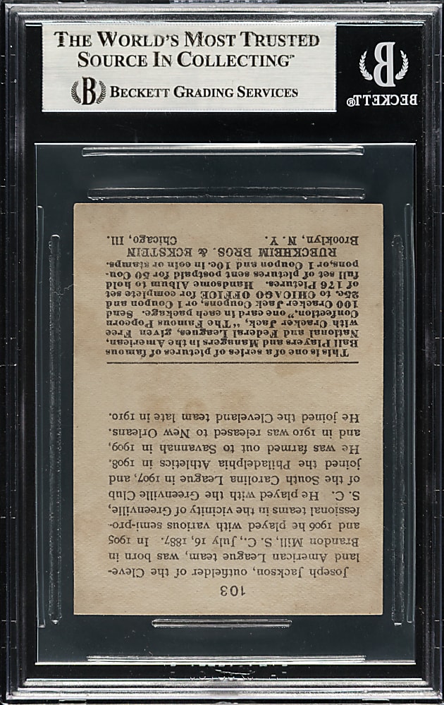 1915 E145 Cracker Jack #103 Joe Jackson BGS VG-EX+ 4.5