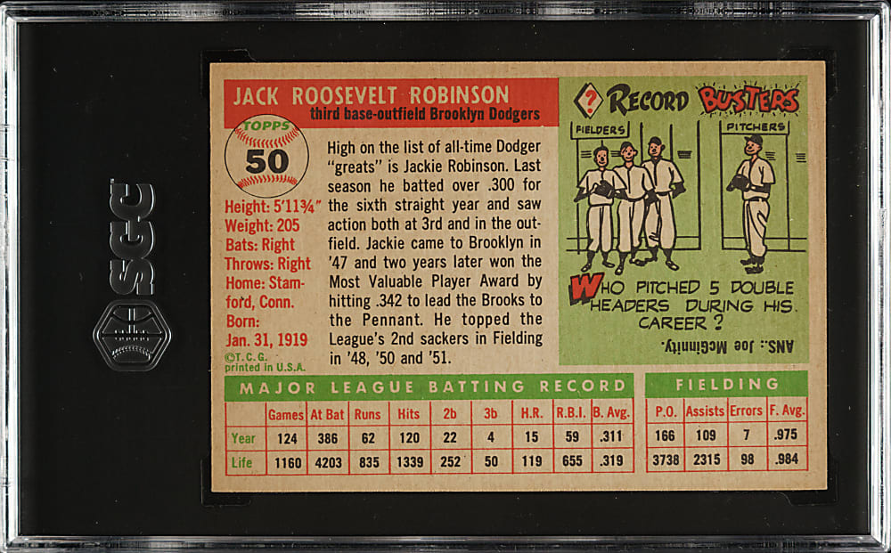 1955 Topps #50 Jackie Robinson SGC NM/MT 8