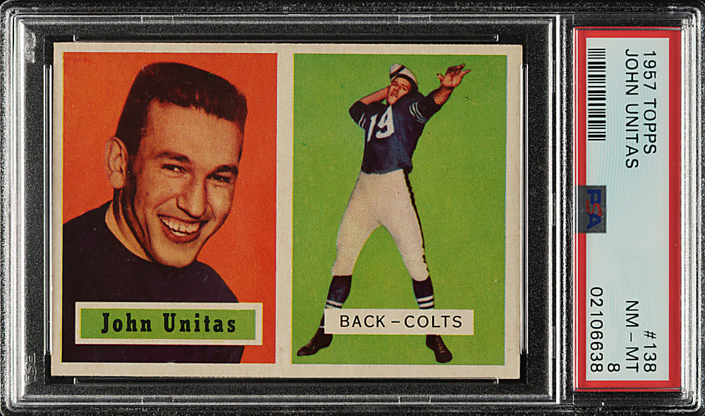 1957 Topps Football #138 Johnny Unitas Rookie PSA NM-MT 8
