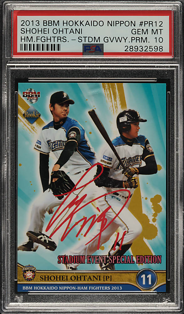 2013 BBM Hokkaido Nippon-Ham Fighters Stadium Giveaway #PR12 Shohei Ohtani PSA GEM MINT 10