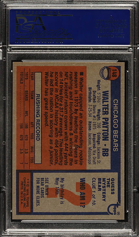 1976 Topps Football #148 Walter Payton Rookie PSA NM-MT 8