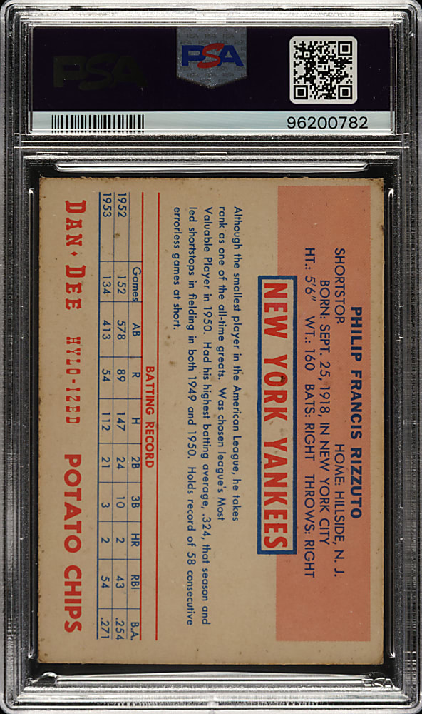 1954 Dan-Dee Potato Chips Phil Rizzuto PSA VG 3