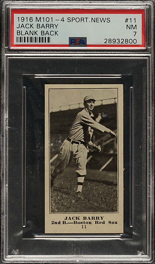 1916 M101-4 Sporting News #11 Jack Barry PSA NM 7