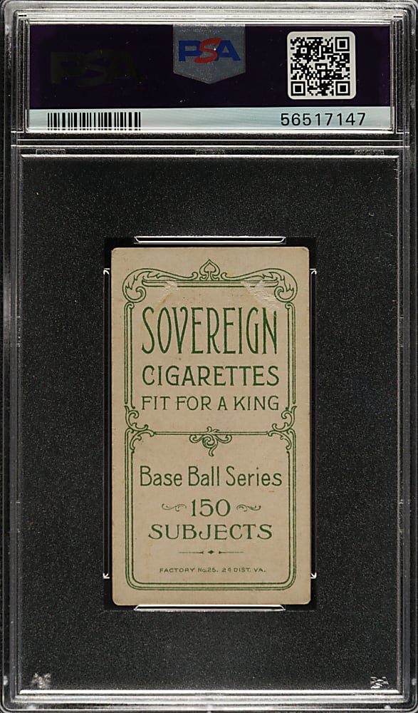 1909-1911 T206 White Border Nap Lajoie Throwing PSA FAIR 1.5 - Sovereign 150 Back