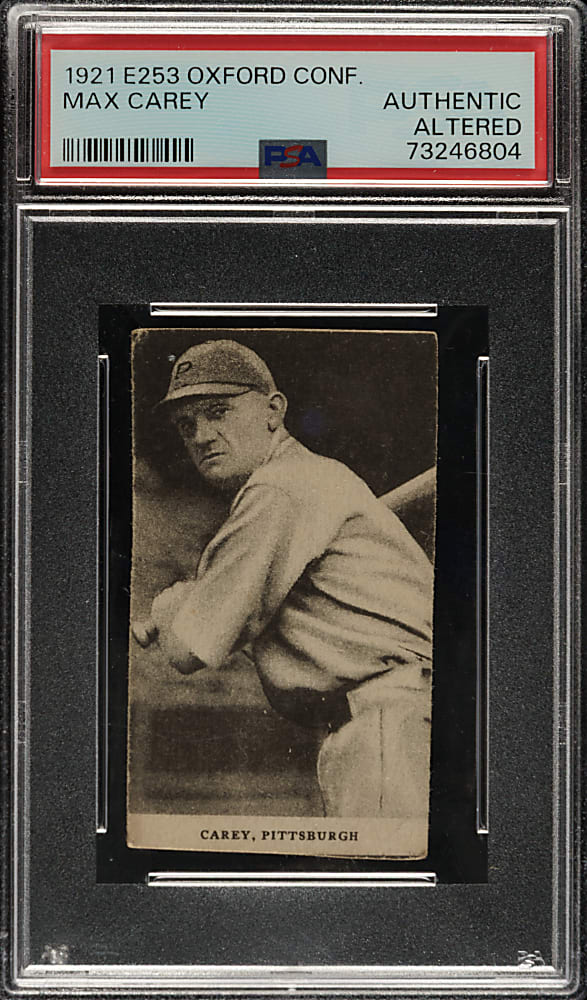 1921 E253 Oxford Confectionery Max Carey PSA Authentic