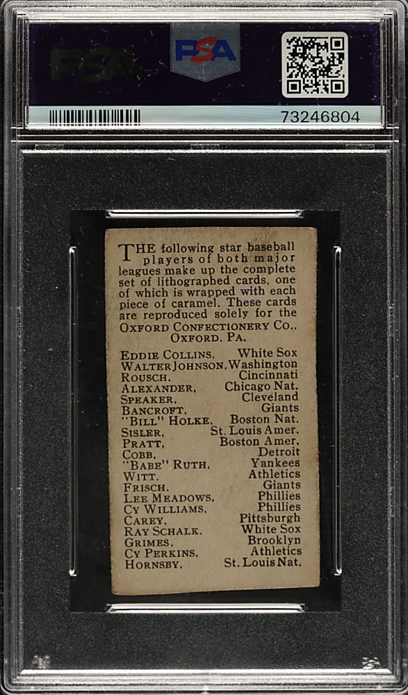 1921 E253 Oxford Confectionery Max Carey PSA Authentic