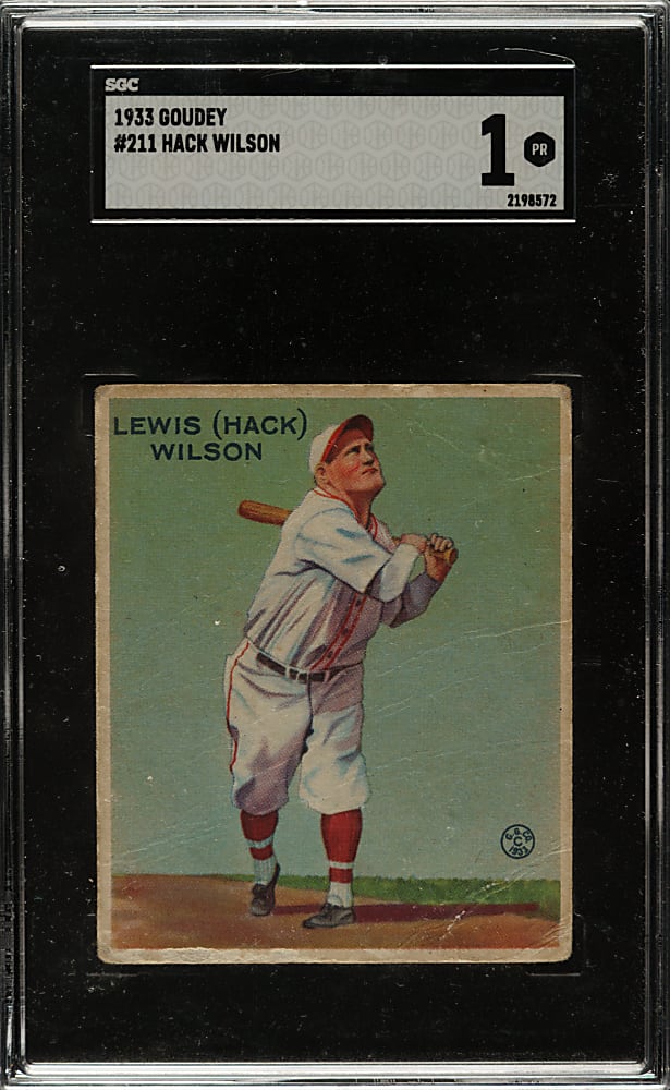 1933 R319 Goudey #211 Hack Wilson SGC POOR 1
