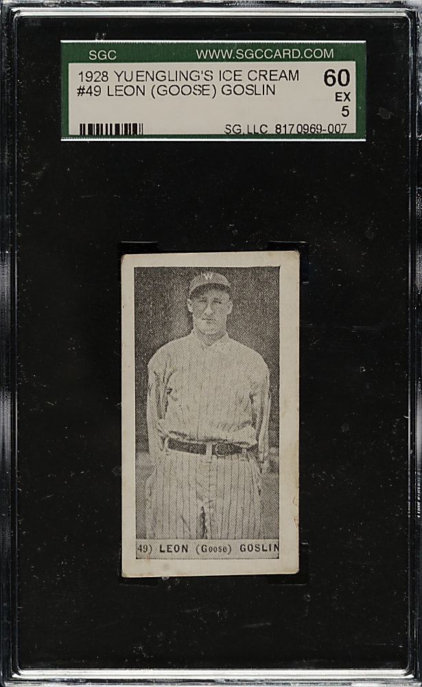 1928 F50 Yuengling's Ice Cream #49 Goose Goslin SGC EX 60