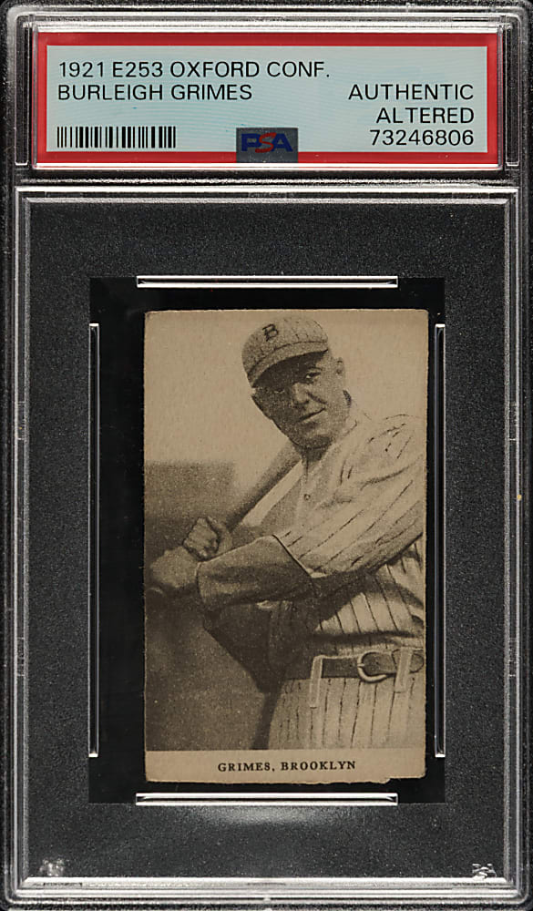 1921 E253 Oxford Confectionery Burleigh Grimes PSA Authentic