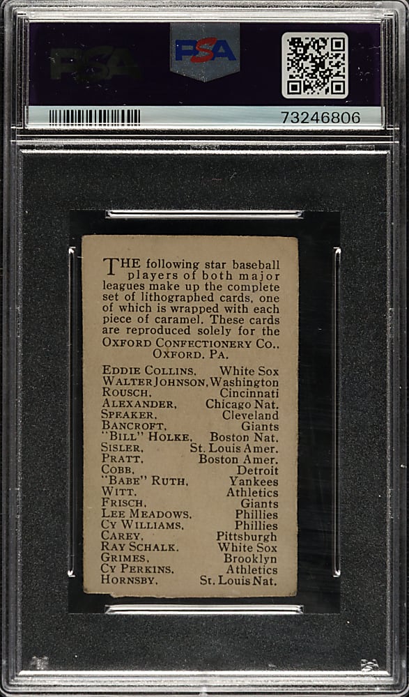 1921 E253 Oxford Confectionery Burleigh Grimes PSA Authentic