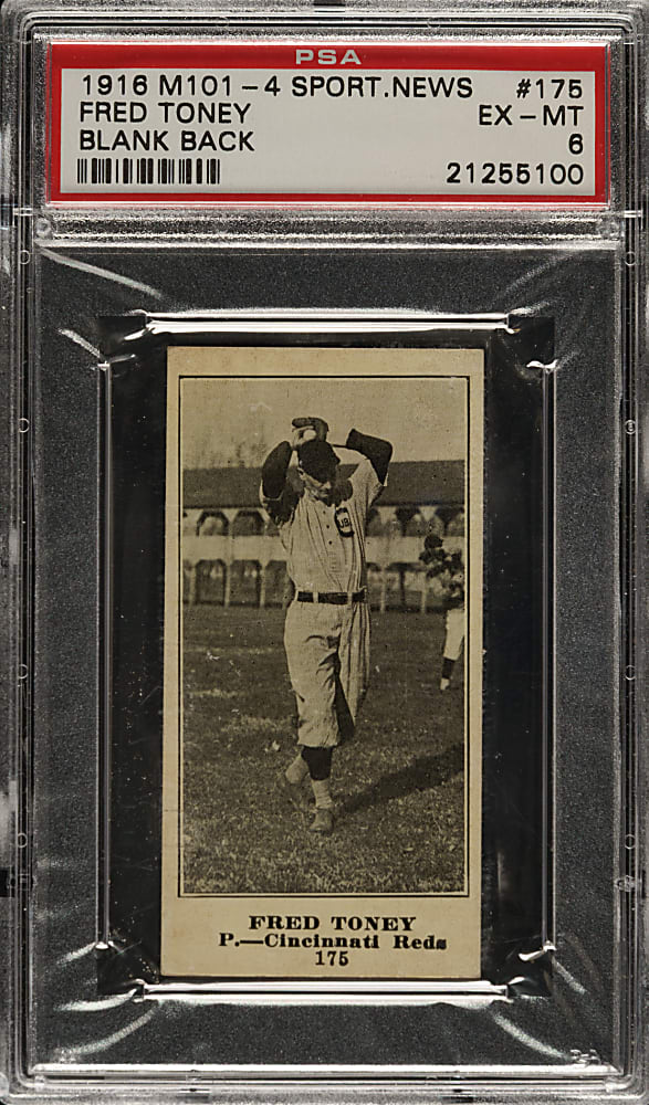 1916 M101-4 Sporting News #175 Fred Toney PSA EX-MT 6