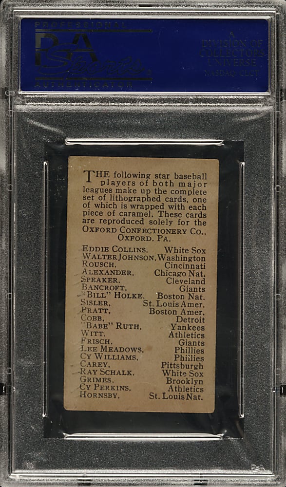 1921 E253 Oxford Confectionery Eddie Collins PSA VG-EX 4 (MK)