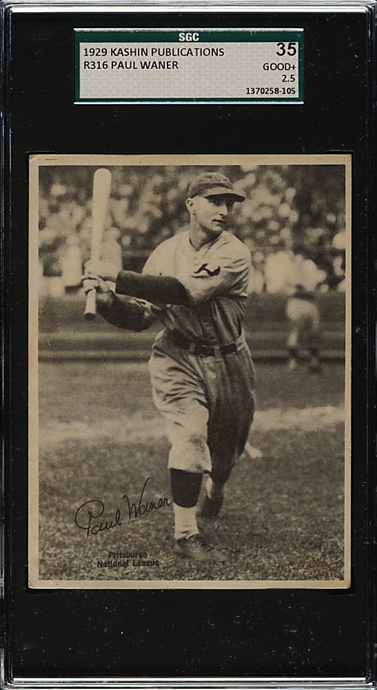1929 R316 Kashin Publications Paul Waner SGC GOOD+ 35