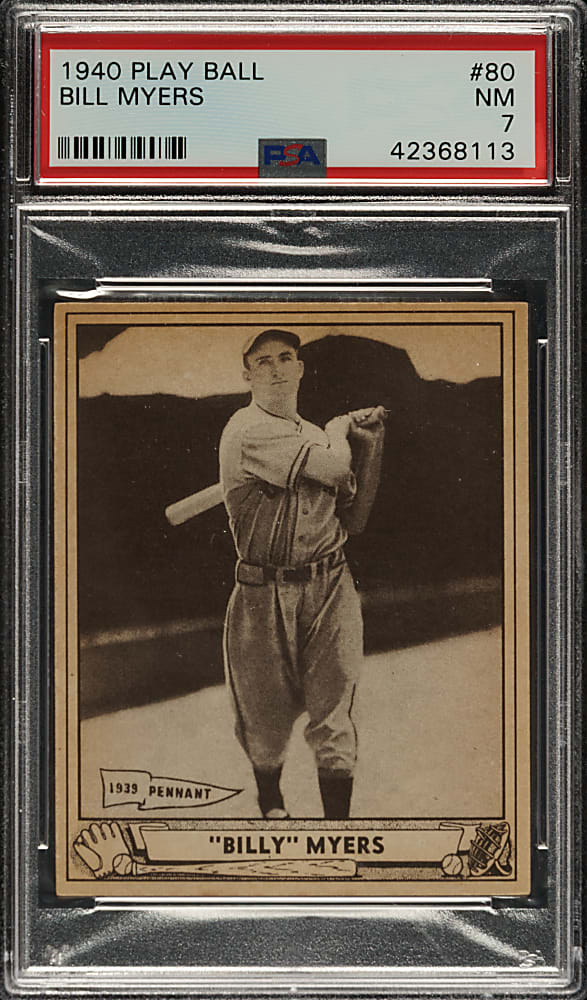 1940 R335 Play Ball #80 Bill Myers PSA NM 7