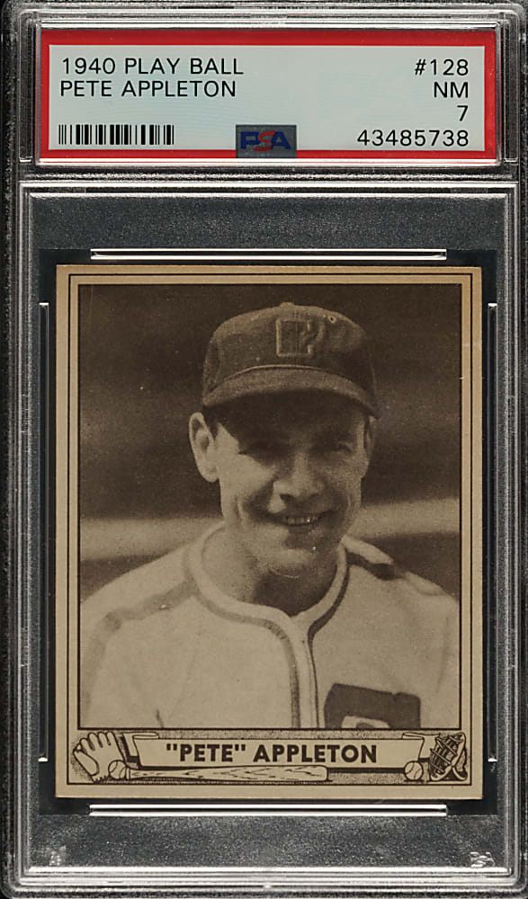 1940 R335 Play Ball #128 Pete Appleton PSA NM 7