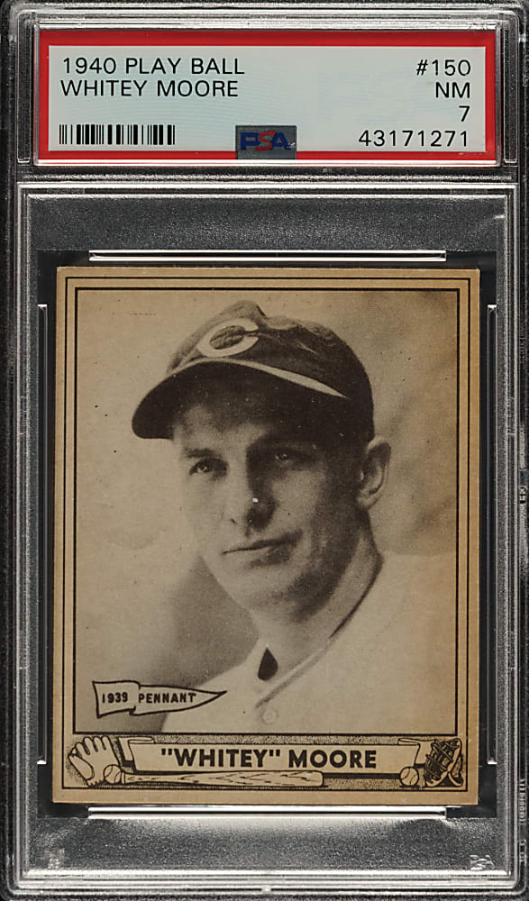 1940 R335 Play Ball #150 Whitey Moore PSA NM 7