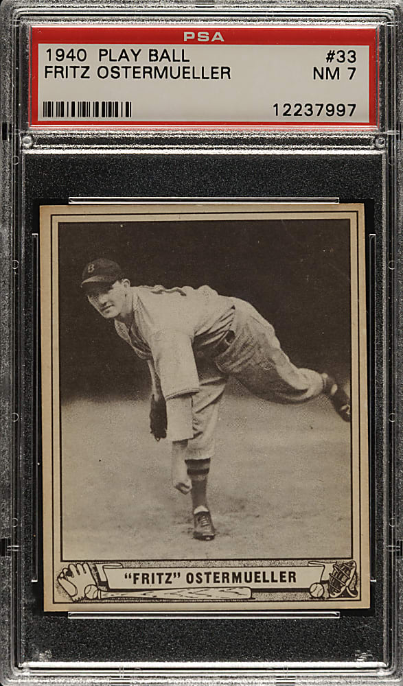 1940 R335 Play Ball #33 Fritz Ostermueller PSA NM 7