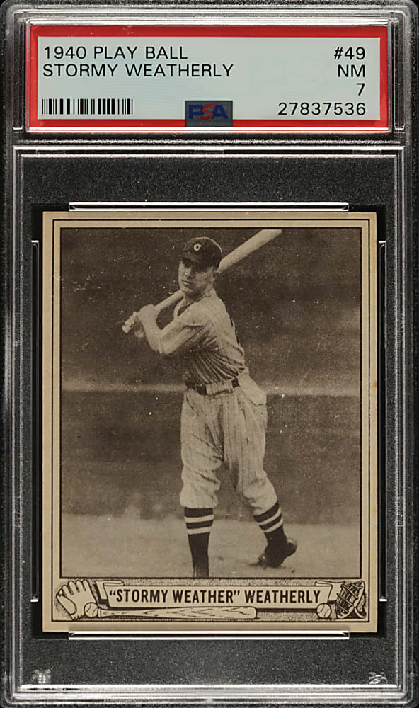 1940 R335 Play Ball #49 Roy Weatherly PSA NM 7