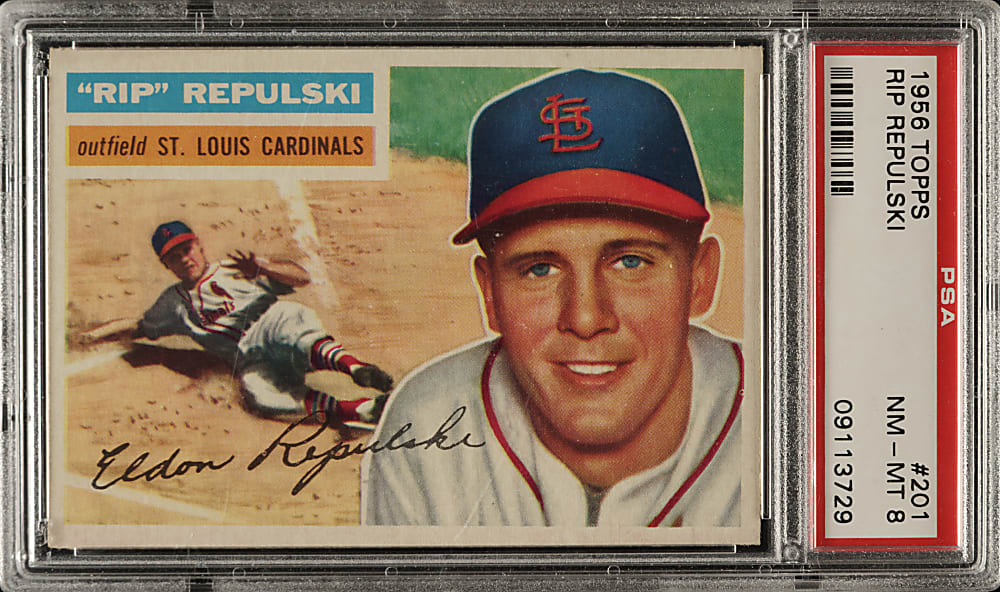 1956 Topps #201 Rip Repulski PSA NM-MT 8