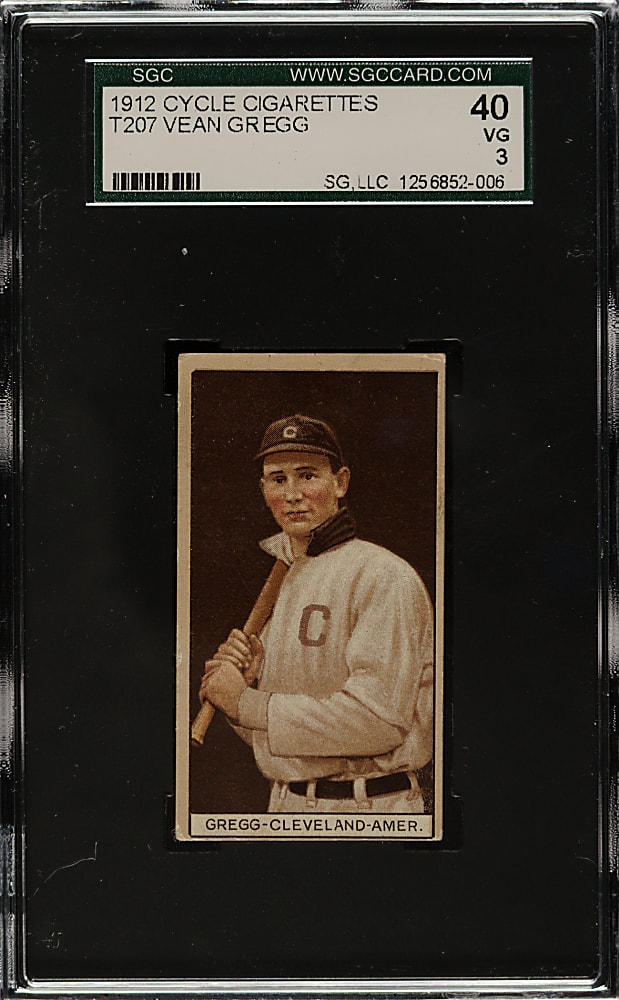 1912 T207 Brown Background Vean Gregg SGC VG 40 - Red Cycle Back