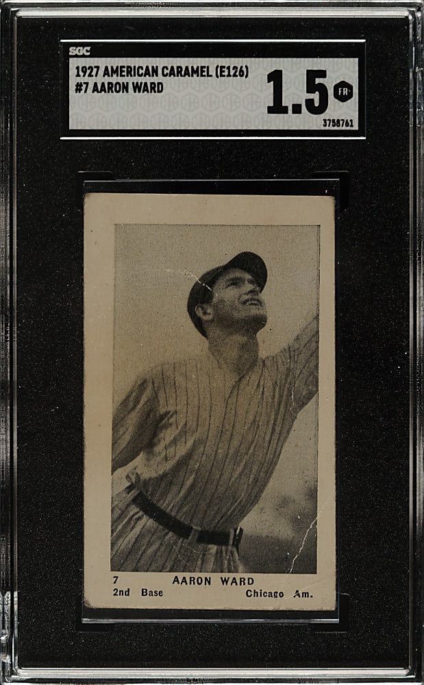 1927 E126 American Caramel "Series of 60" #7 Aaron Ward SGC FAIR 1.5