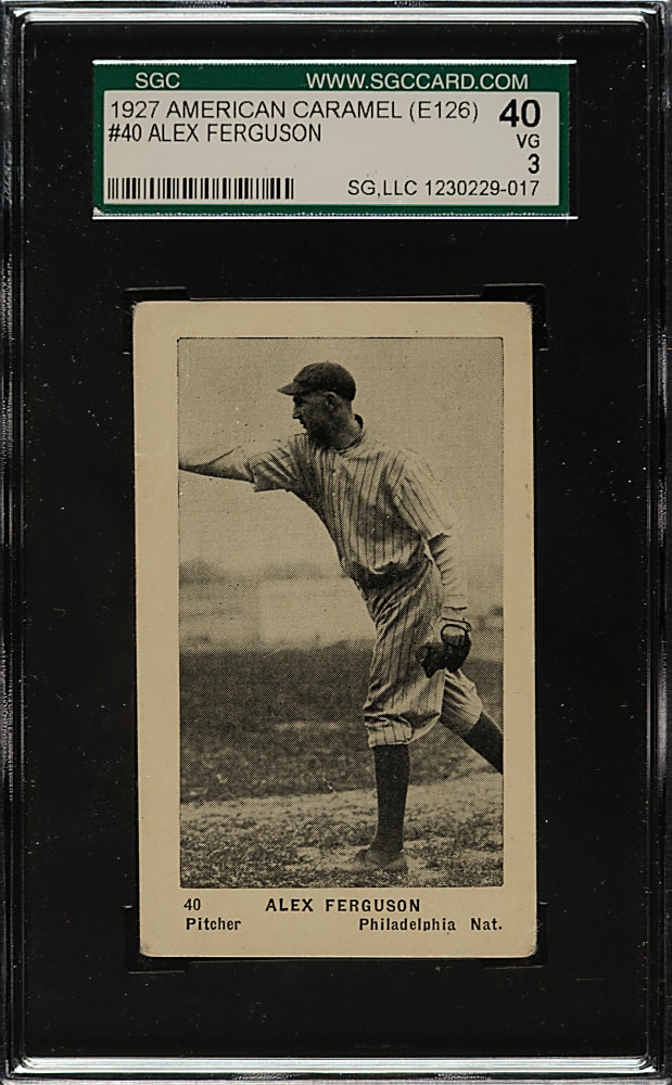 1927 E126 American Caramel "Series of 60" #40 Alex Ferguson SGC VG 40
