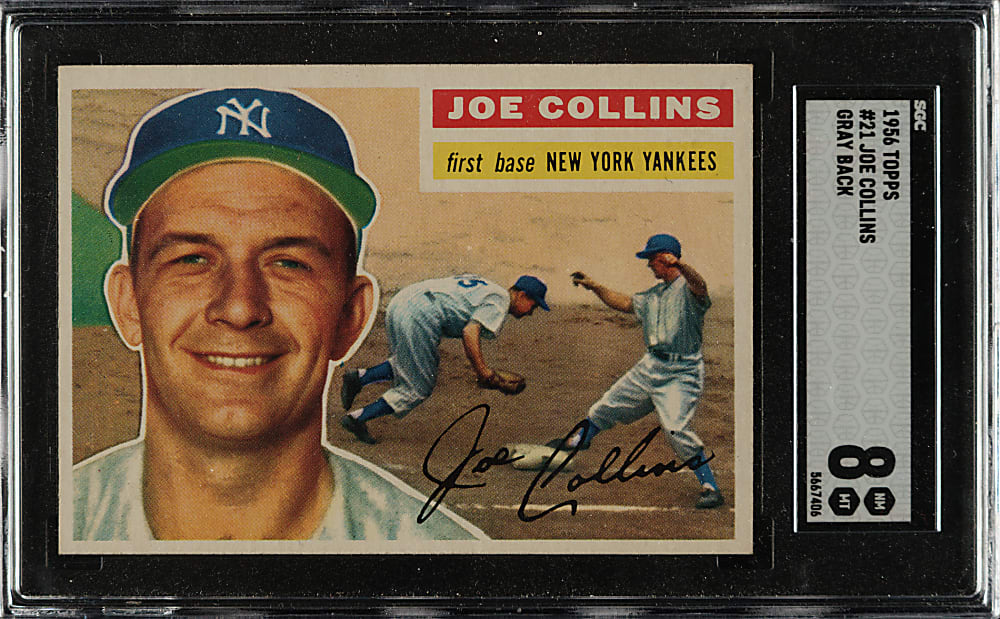 1956 Topps #21 Joe Collins Gray Back SGC NM/MT 8