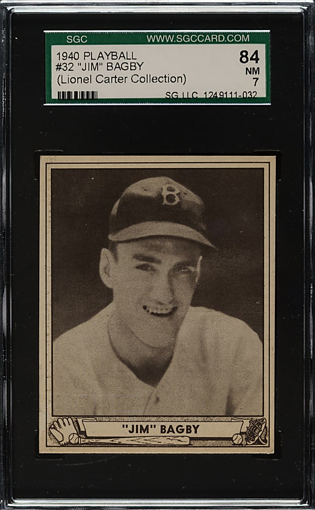 1940 R335 Play Ball #32 Jim Bagby SGC NM 84 (Lionel Carter Collection)