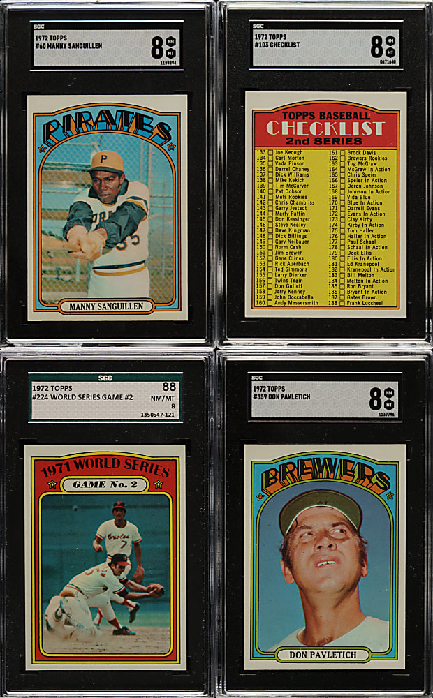 1972 Topps SGC NM/MT 8 Collection (4)
