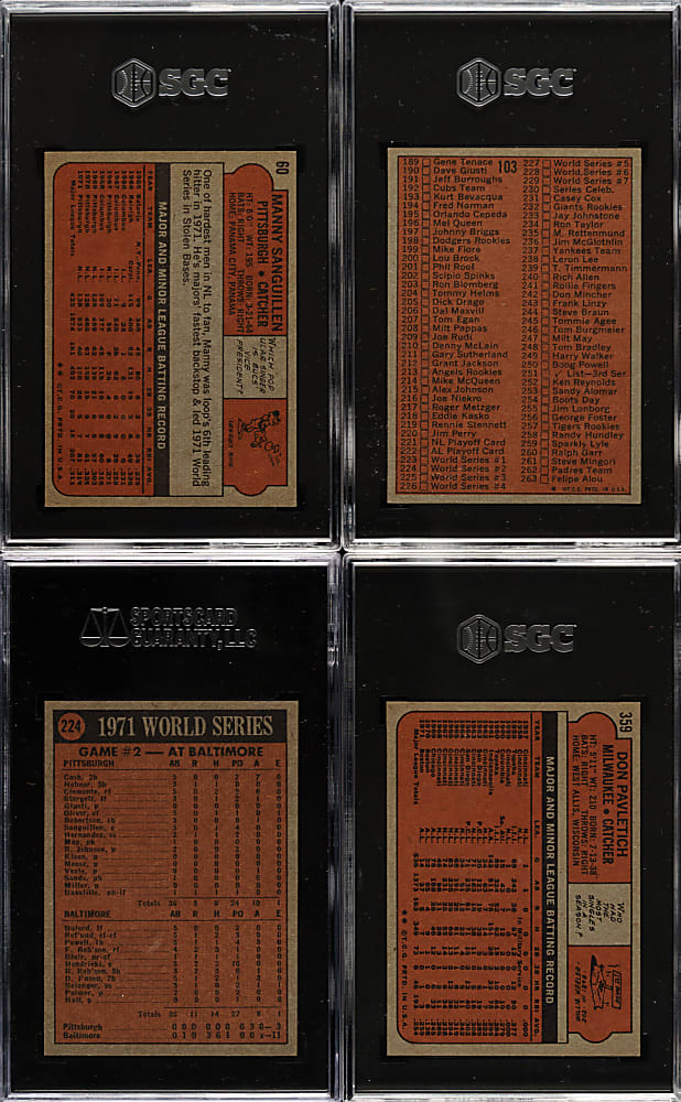 1972 Topps SGC NM/MT 8 Collection (4)