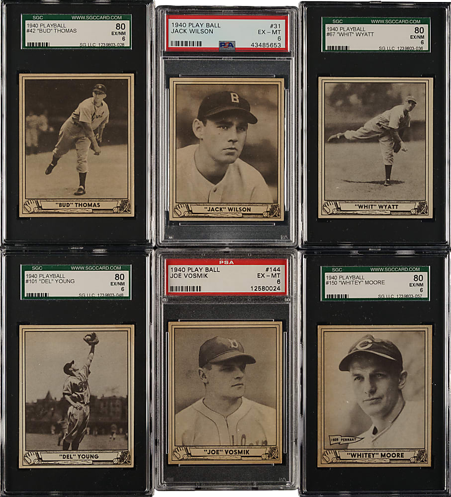1940 R335 Play Ball PSA- and SGC-Graded Collection (6)