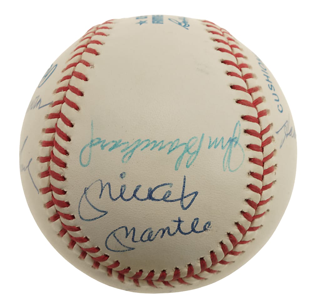 New York Yankees Hall of Fame and Stars Multi-Signed Baseball with Mickey Mantle, Whitey Ford and Yogi Berra - JSA