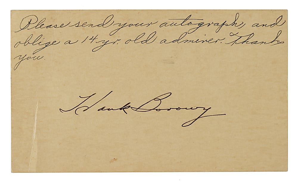 1942 Hank Borowy Signed Government Postcard - JSA
