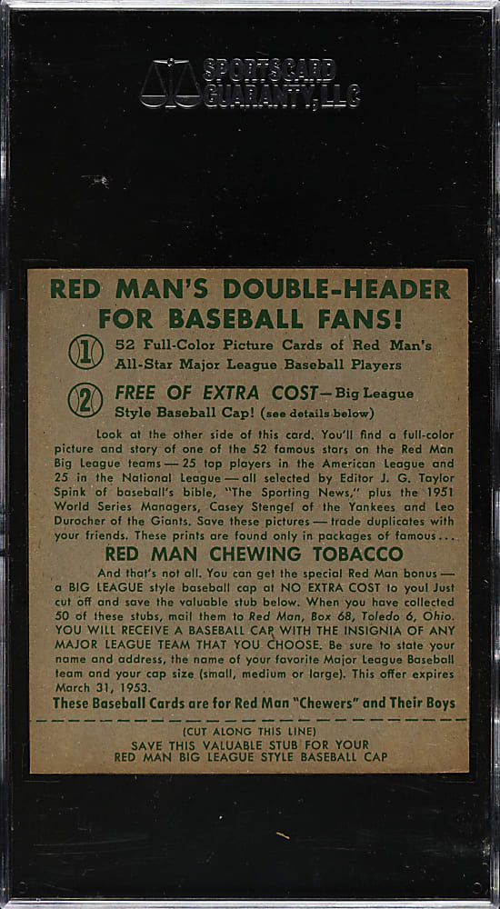 1952 Redman Tobacco #AL-23 Ted Williams SGC EX 60