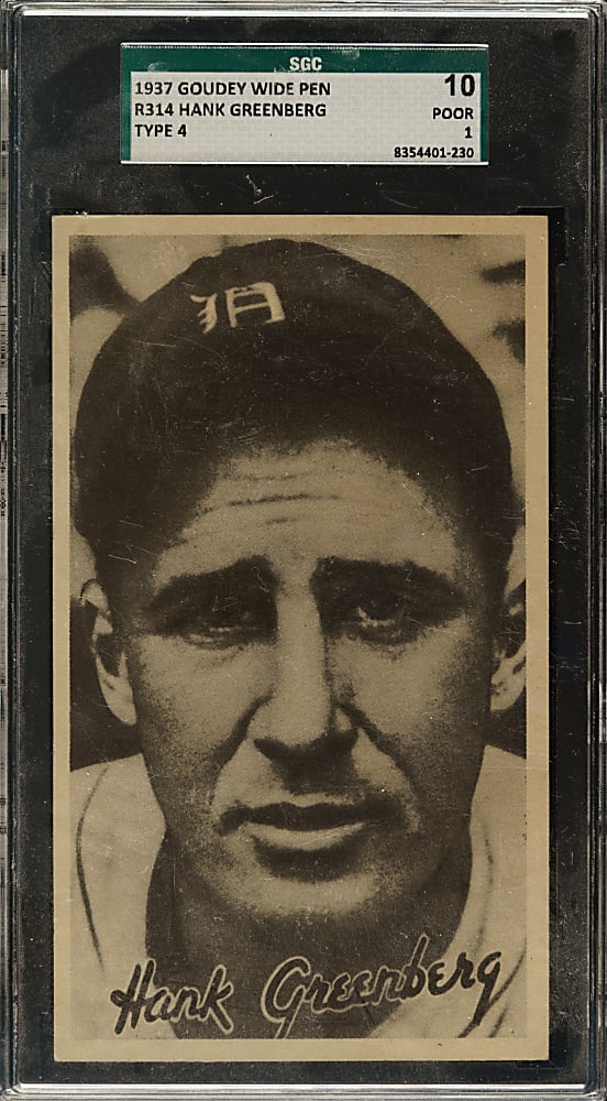1936 R314 Goudey "Wide Pen" Premium Hank Greenberg SGC POOR 10