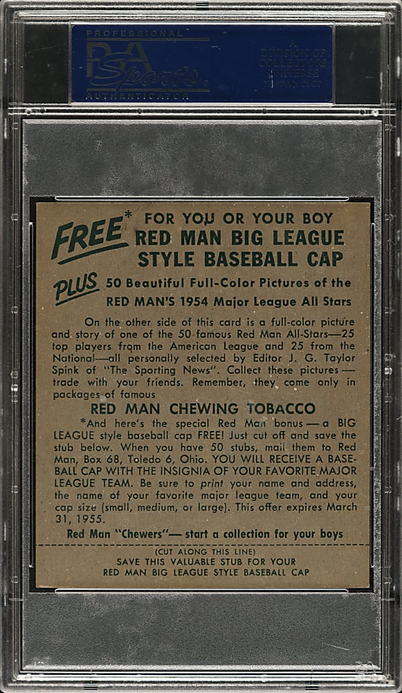 1954 Red Man Tobacco #NL-1 Richie Ashburn PSA EX 5