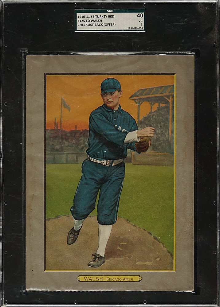 1911 T3 Turkey Red #125 Ed Walsh SGC VG 40