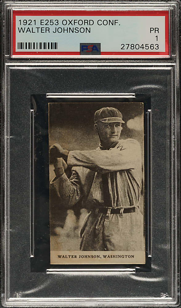 1921 E253 Oxford Confectionery Walter Johnson PSA POOR 1