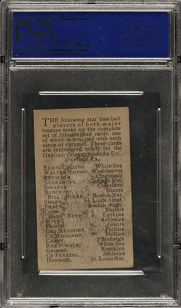 1921 E253 Oxford Confectionery Ray Schalk PSA VG-EX 4