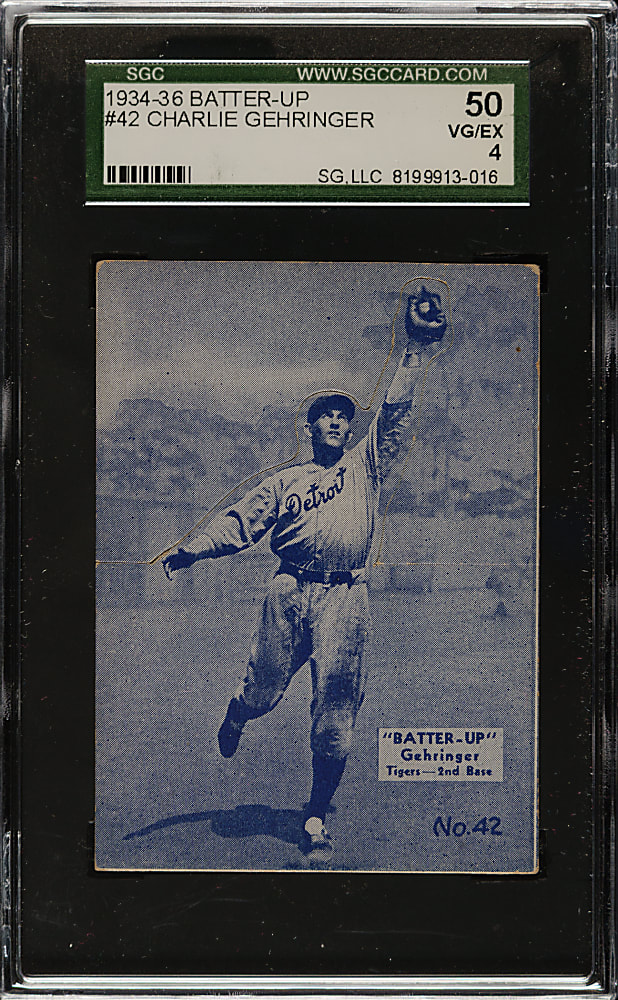 1934-1936 R318 Batter-Up #42 Charlie Gehringer SGC VG/EX 50